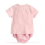 Conjunto Bebê Estampa Coelhinha com Tapa Fralda Rosa - Boutique Baby Kids