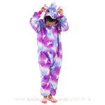 Pijama Macacão Infantil Inverno Kigurumi Unicórnio Lilás- 3 a 12 anos - Boutique Baby Kids