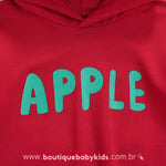 Body Bebê Fantasia Maçã Vermelha com Capuz - Boutique Baby Kids