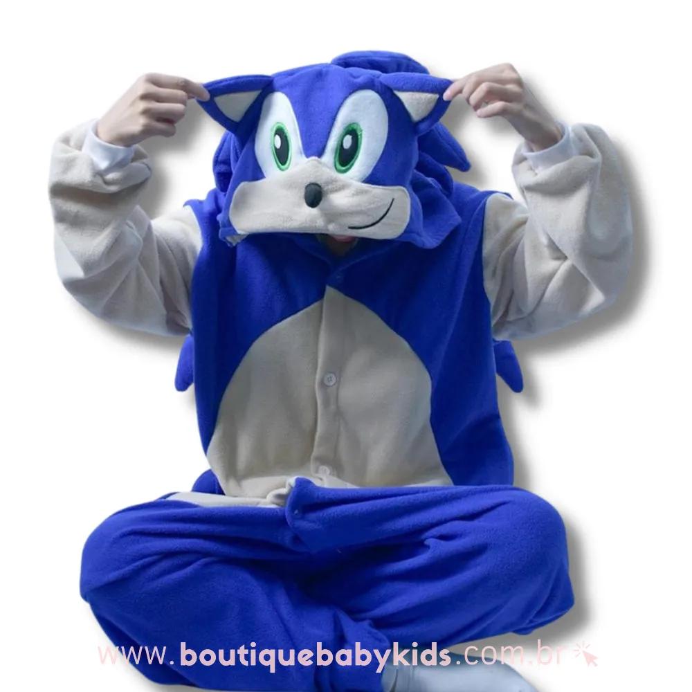Conjunto Infantil Persnagem Sonic Exclusivo Roupa Fantasia