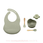 Kit Alimentação em Silicone 5 Peças Verde - Boutique Baby Kids