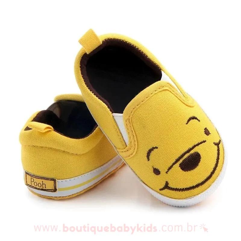 Tênis Bebê Slip Disney Ursinho Pooh Amarelo - Frete Grátis - Boutique Baby Kids