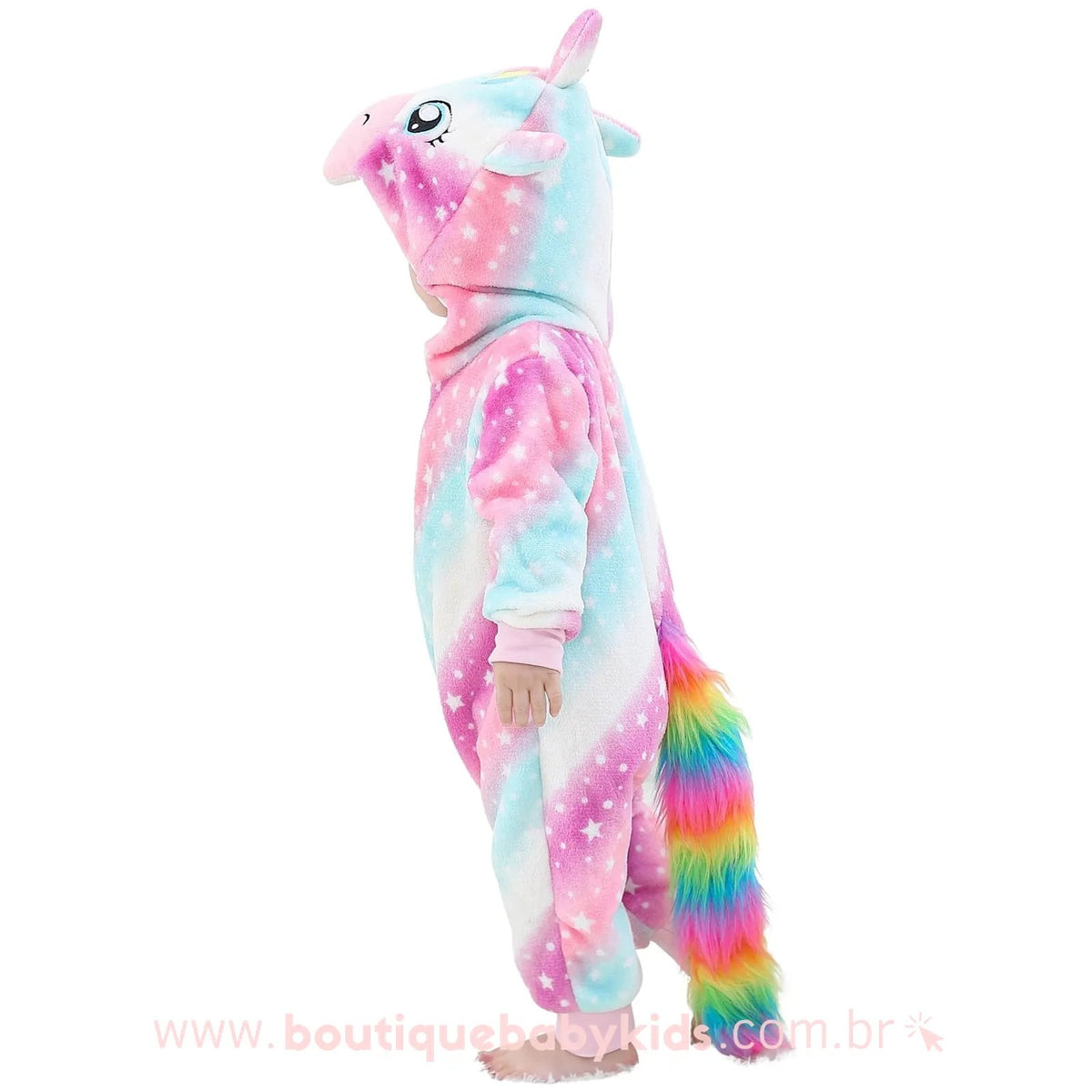 Macacão Bebê Fantasia Unicórnio Soft Estrelado Multicor - Frete Grátis - Boutique Baby Kids