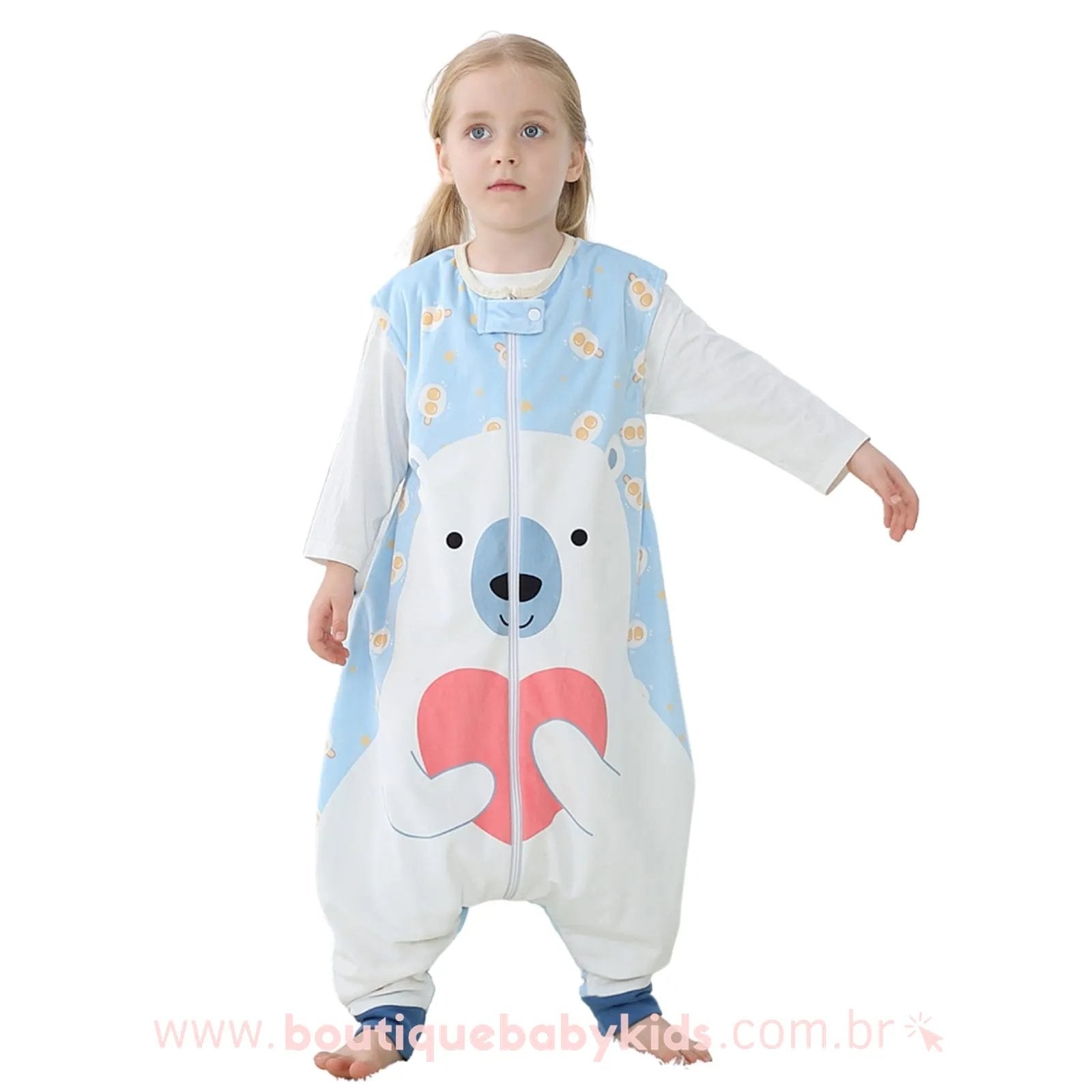 Saco de Dormir Infantil Ursinho Azul - 1 a 6 Anos - Frete Grátis - Boutique Baby Kids