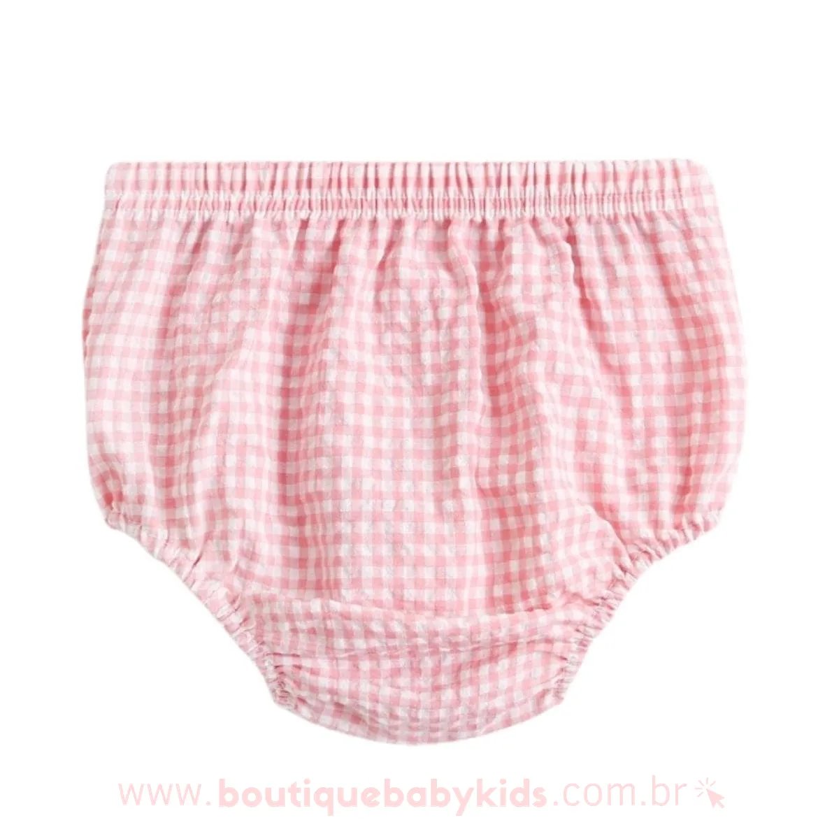 Conjunto Bebê Estampa Coelhinha com Tapa Fralda Rosa - Boutique Baby Kids