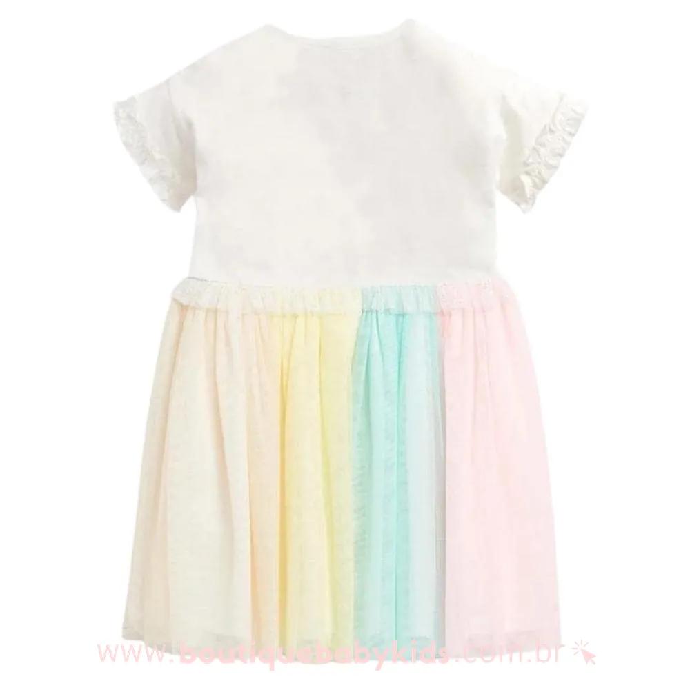 Vestido Infantil Unicórnio Tule Colorido - Boutique Baby Kids