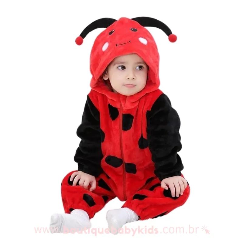 Macacão Bebê Inverno Fantasia Joaninha - Frete Grátis - Boutique Baby Kids