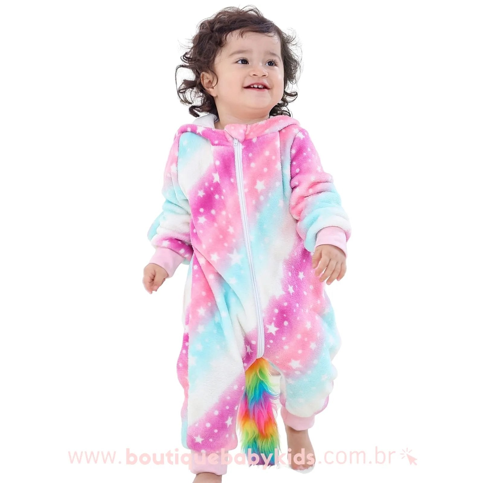 Macacão Bebê Fantasia Unicórnio Soft Estrelado Multicor - Frete Grátis - Boutique Baby Kids