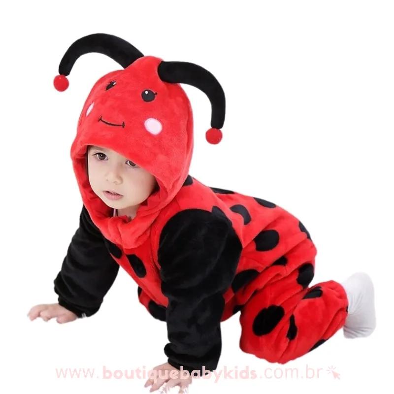 Macacão Bebê Inverno Fantasia Joaninha - Frete Grátis - Boutique Baby Kids