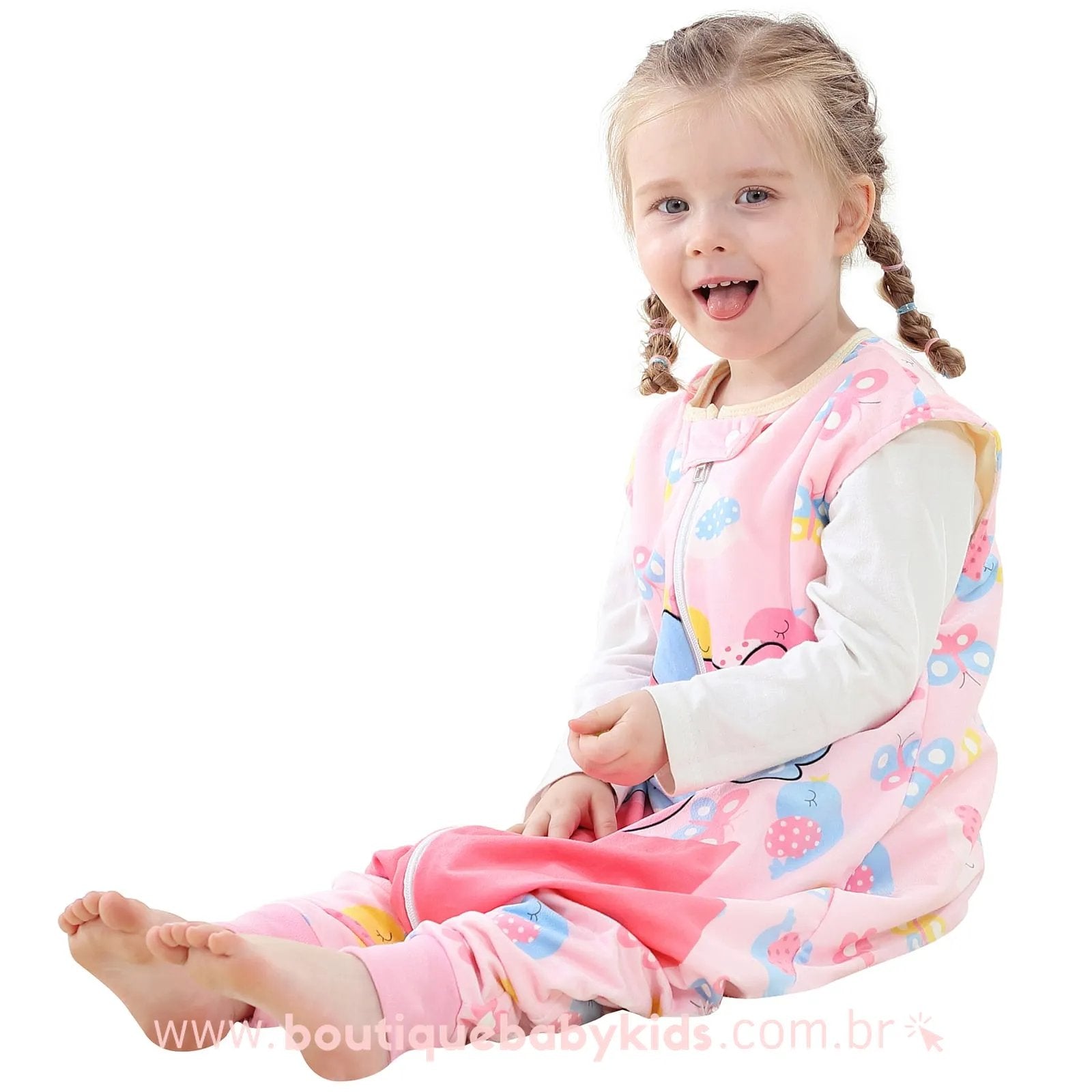 Saco de Dormir Infantil Coruja Rosa - 1 a 6 Anos - Frete Grátis - Boutique Baby Kids