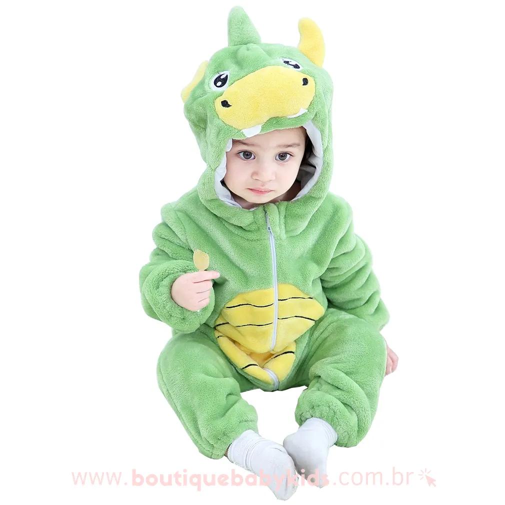 Macacão Bebê Inverno Fantasia Dinossauro - Boutique Baby Kids