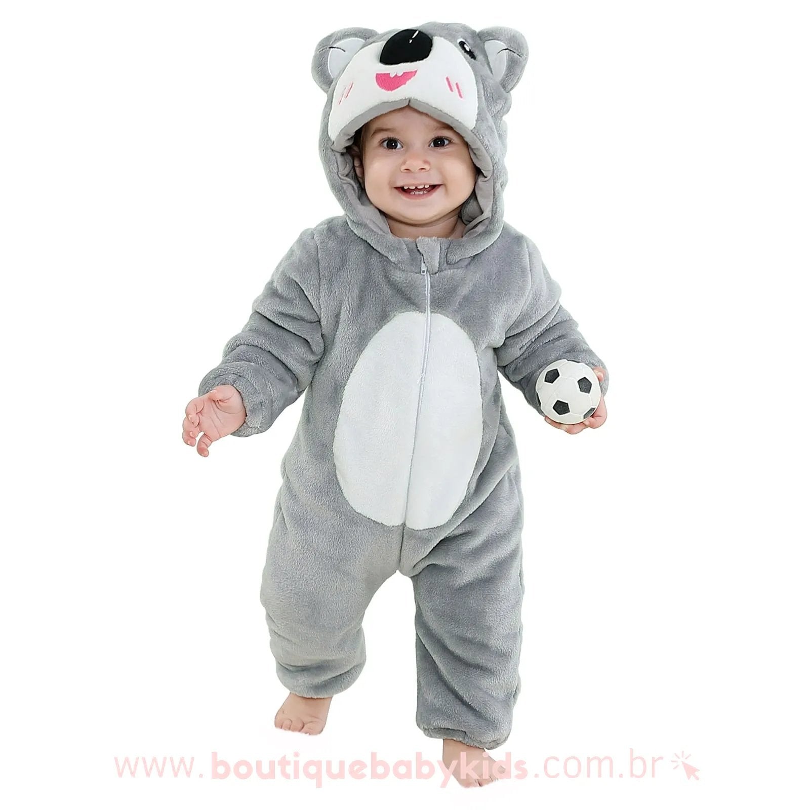 Macacão Bebê Verão Fantasia Kigurumi Coala - Isabb (PP - 0 A 2 MESES)