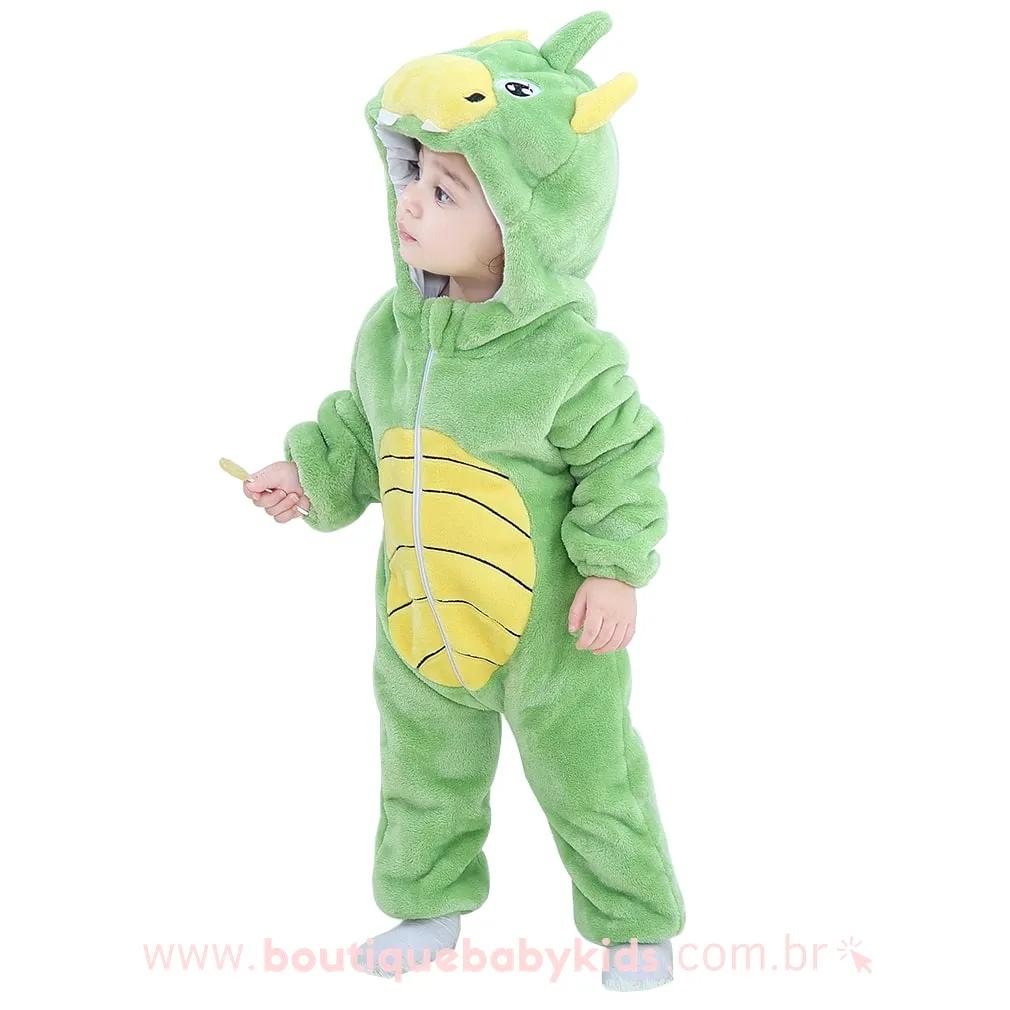 Macacão Bebê Inverno Fantasia Dinossauro - Boutique Baby Kids