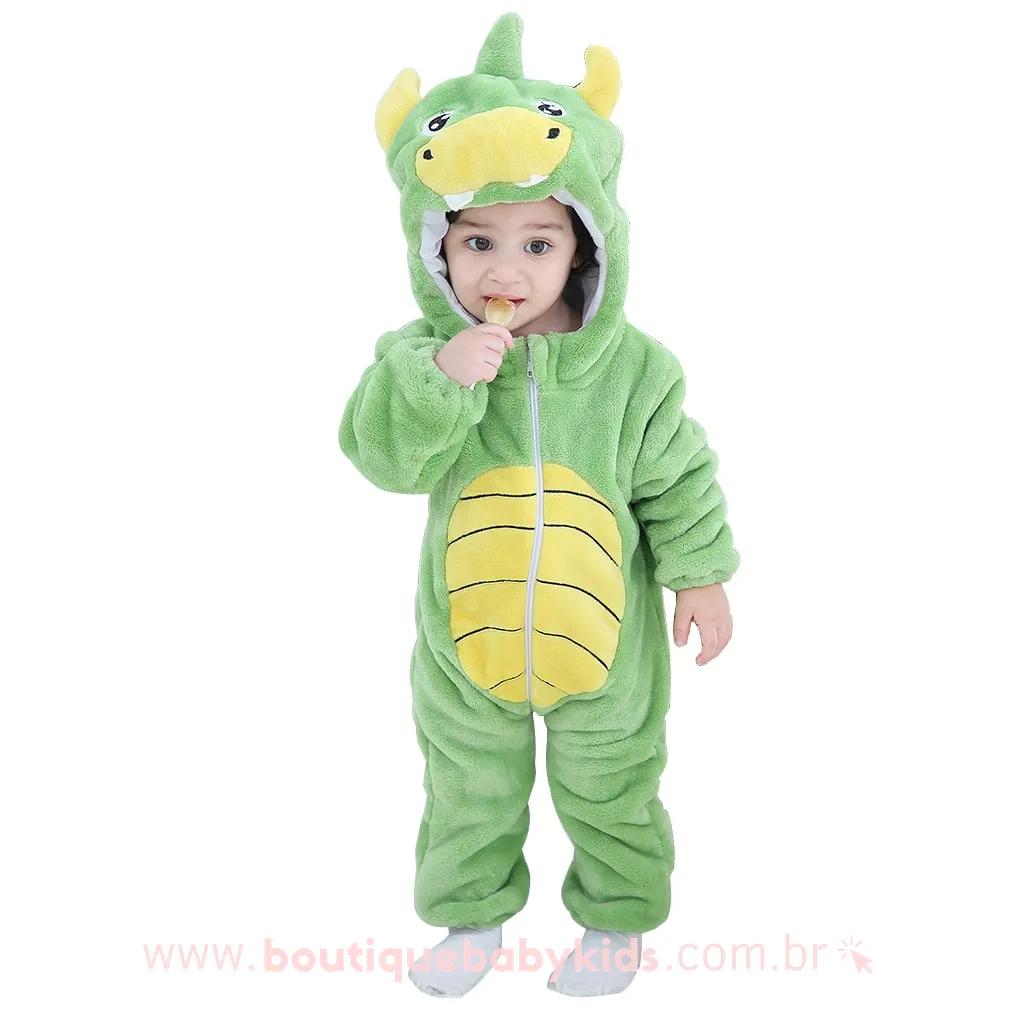 Macacão Bebê Inverno Fantasia Dinossauro - Boutique Baby Kids