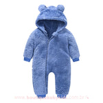 Macacão Bebê Ursinho Pelúcia com Capuz Azul - Boutique Baby Kids