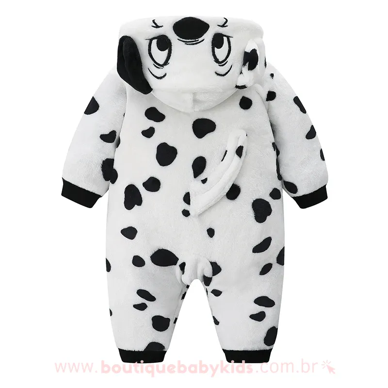 Macacão Bebê Fantasia Cachorrinho 101 Dálmatas Mesversário - Boutique Baby Kids