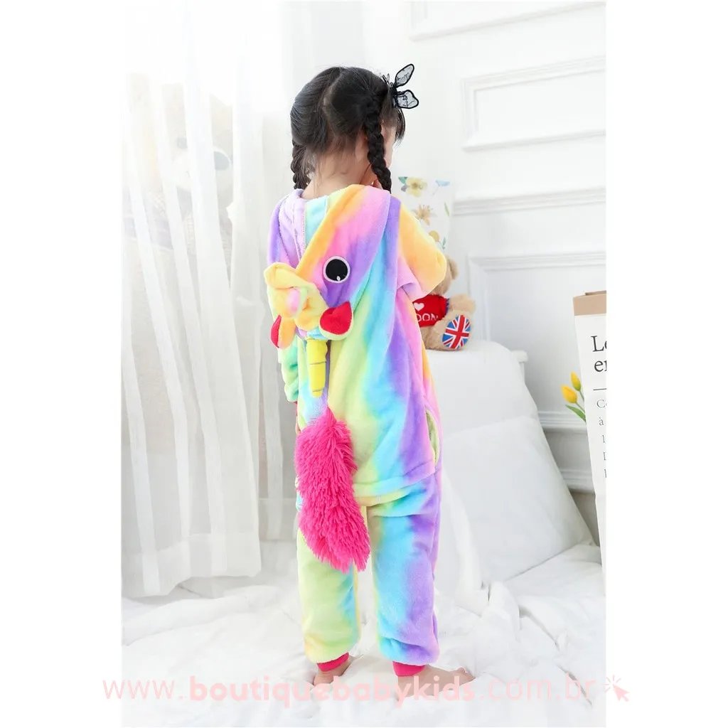 Pijama Infantil Fantasia Unicórnio Colorido - Boutique Baby Kids